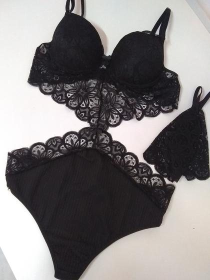 Imagem de Body Olivia com luvinhas, sexy e sensual, com bojo