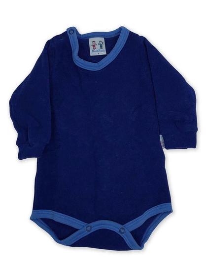 Imagem de Body para Bebê RoseBud Longa em Soft Glacê Peluciado Azul Marinho