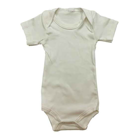 Imagem de Body para bebês manga curta bege liso algodão