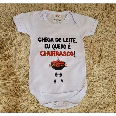 Imagem de Body Personalizado Para Bebe Chega De Leite Eu Quero É Churrasco Body Bebe