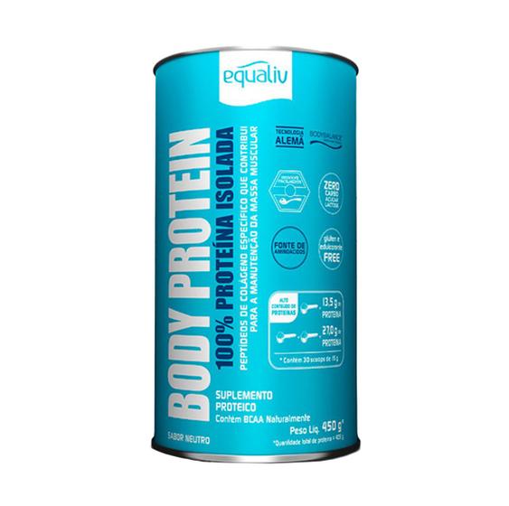 Body Protein Equaliv 100% Isolada Neutro 450G Menor preço em Body Protein Equaliv 100% Isolada Neutro 450G