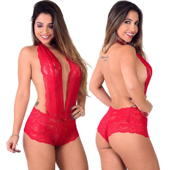 Imagem de Body Renda Feminino Sexy transparente calesson dia dos namorados lingerie noiva