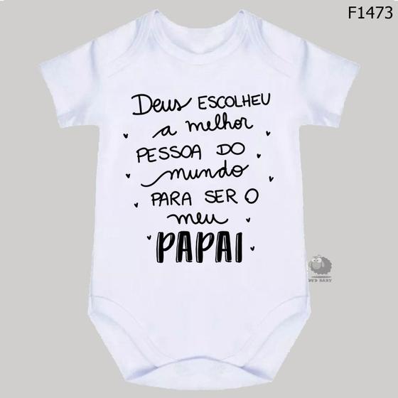 Imagem de Body Roupa de Bebê Frases Deus Escolheu a Melhor