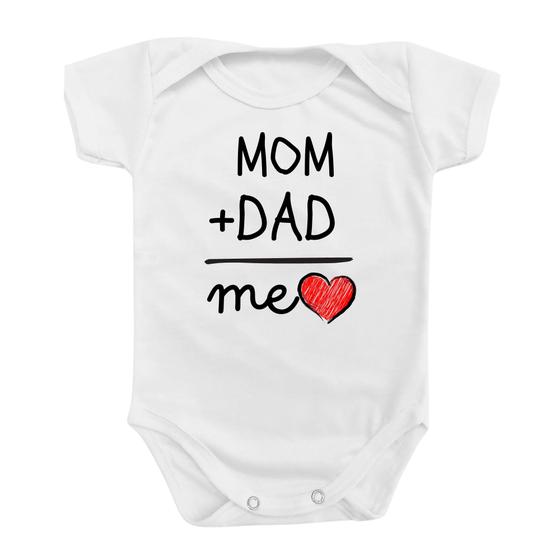 Imagem de Body Roupa para Bebê Menino Menina Mom + Dad = Me