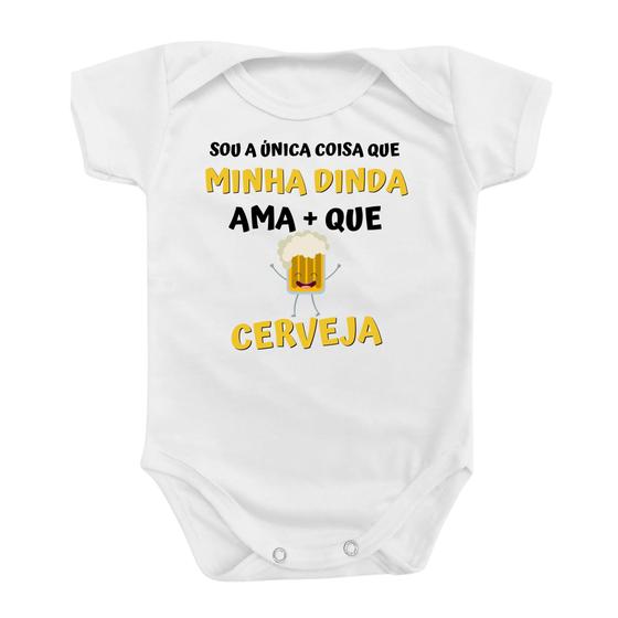 Imagem de Body Roupa para Bebê Minha Dinda Ama Mais Que Cerveja