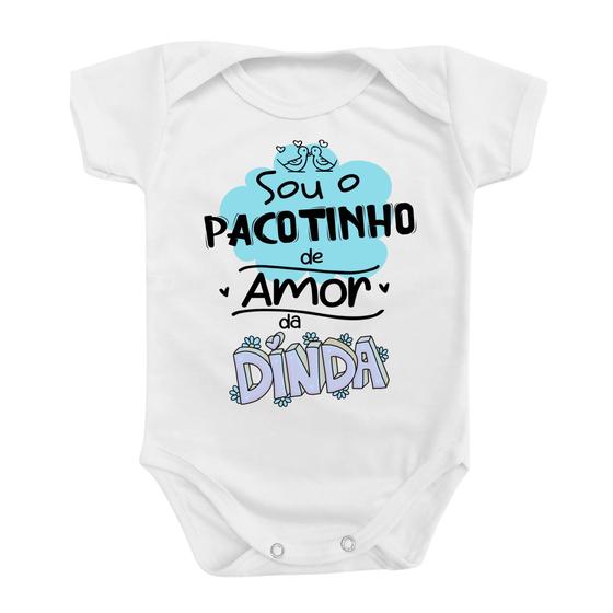 Imagem de Body Roupa para Bebê Sou o Pacotinho de Amor da Dinda Azul