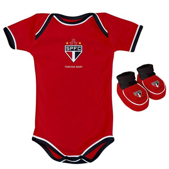 Imagem de Body Sao Paulo Bebe + Pantufa Conjunto Oficial