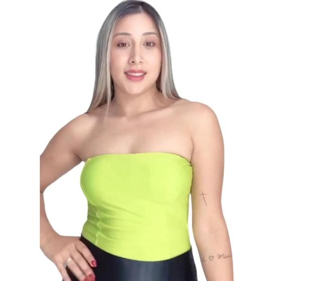 Imagem de Body sem alça poliéster com bojo moda gringa feminina