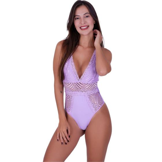 Imagem de Body sem Bojo Feminino Decote Profundo com Detalhe em Renda - BODY POCAH