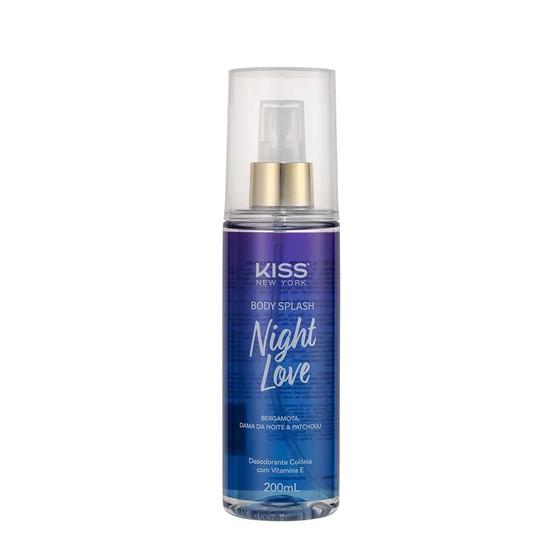 Imagem de Body Splash Night Love 200mL - Kiss New York  Chipre Floral, Vegano, Com Vitamina E e Fixação Prolongada