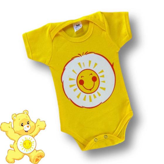 Imagem de Body Ursinho Carinhosos Amarelo Mesverssario Fantasia Bebe