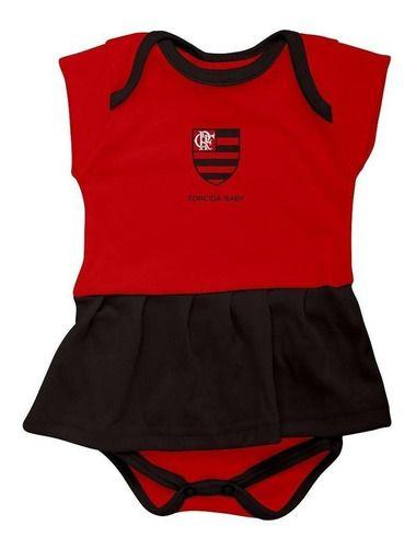 Imagem de Body Vestido Flamengo Torcida Baby Roupinha Bebê Oficial