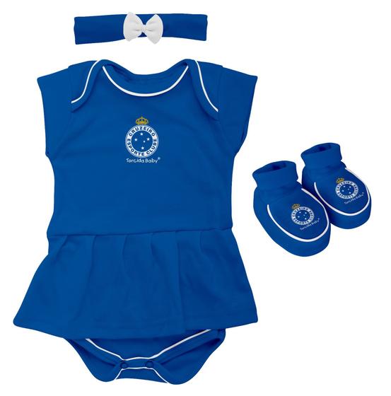 Imagem de Body Vestido Pantufa Laço Torcida Baby Cruzeiro Oficial