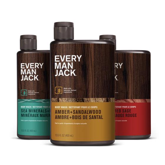 Imagem de Body Wash Every Man Jack Variety Pack Masculino, pacote com 3