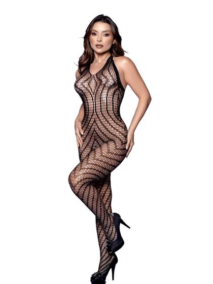 Imagem de Bodystocking Feminino Macacão Longo Abertura Sem Bojo