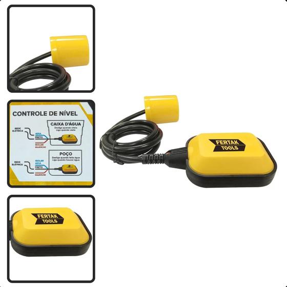 Boia Automática Elétrica Bivolt Regulador Nível Caixa Dágua Chave Eletrônica Inteligente Sensor Inferior Superio Bivolt Volts Voltagem - Fertak