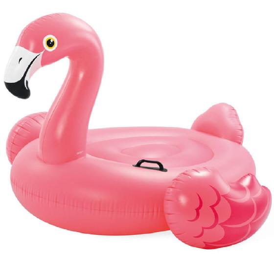 Imagem de Boia bote flamingo inflável grande p/piscina 1,42m intex