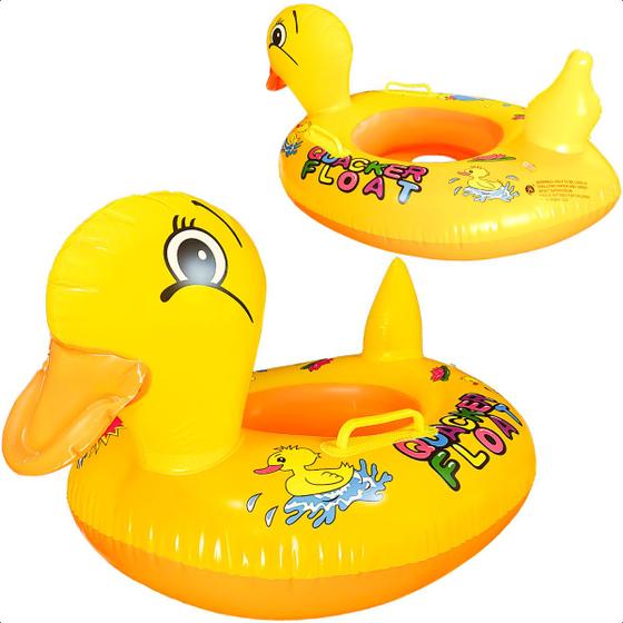 Imagem de Boia Bote Pato e Ganso Infantil Inflável Proteção Solar Piscina Praia Criança Desenho De Animal