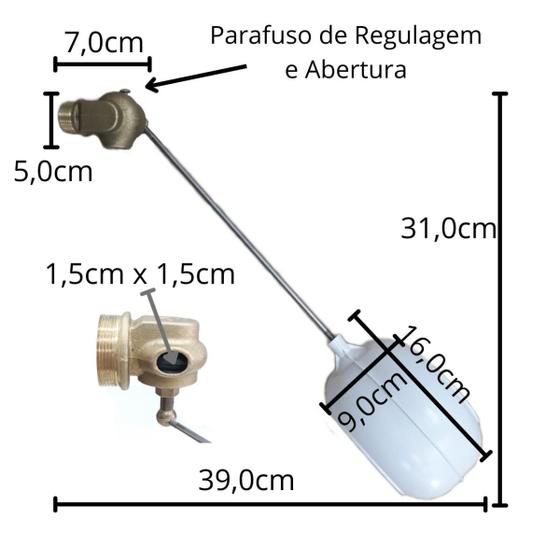 Imagem de Boia Caixa D Agua Vasão Total 1 Polegada De Metal Condominio Comercio Residencia