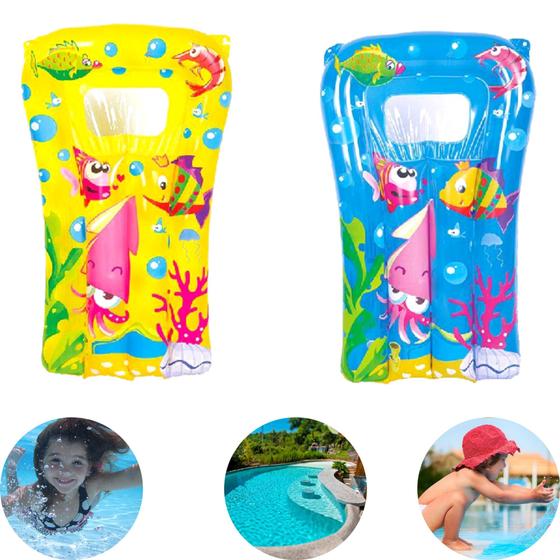 Imagem de Boia Colchão Bronzeador Inflável Criança Infantil Piscina Praia Flutuante 74x48cm