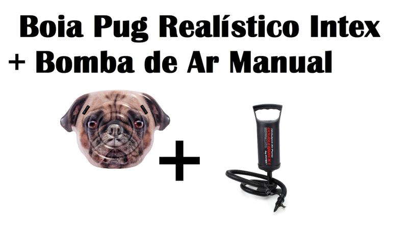 Imagem de Boia Colchão Piscina Pug + Bomba de Ar