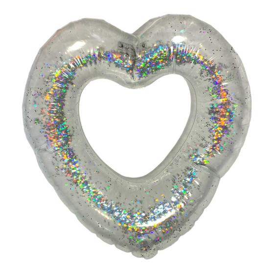 Imagem de Boia Coração Com Glitter Transparente Piscina 90 Cm