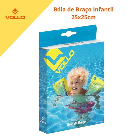 Imagem de Bóia de Braço Infantil 15x25cm - 30 kg Azul e Amarelo Vollo