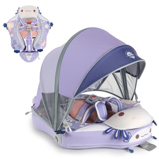 Imagem de Boia de Piscina Mambobaby - Não Inflável, Roxa, com Mochila
