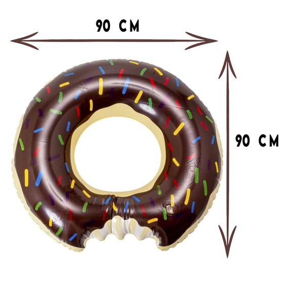 Imagem de Boia Donut de Chocolate Gigante Ótimas Fotos Na Piscina