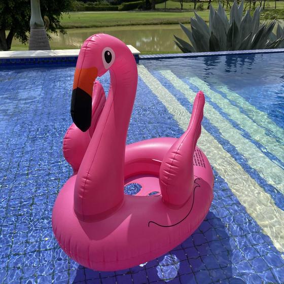 Imagem de Boia Flamingo Rosa Original Inflável para Bebes 2 3  4 Anos