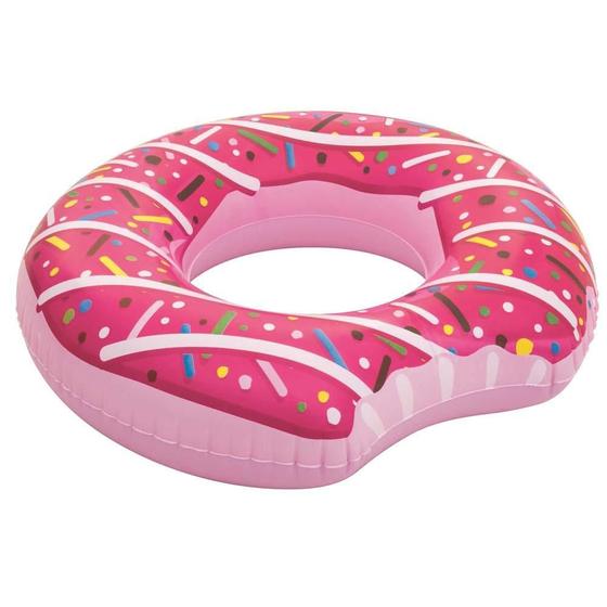 Imagem de Boia Inflável Circular Donuts Rosa Bestway 36118