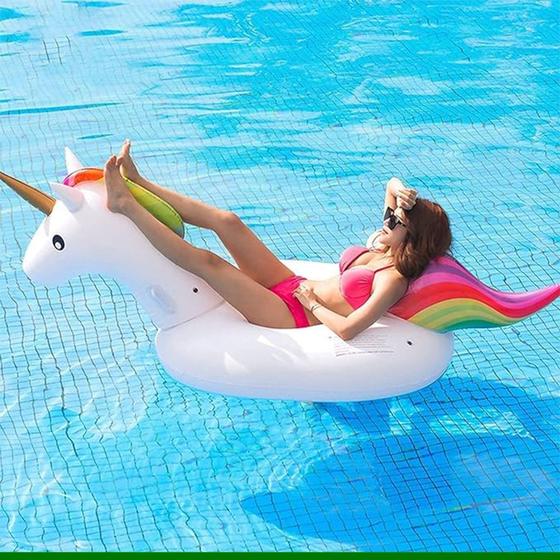 Imagem de Boia Inflável Flamingo Unicornio Gigante Piscina 90cm - Snel