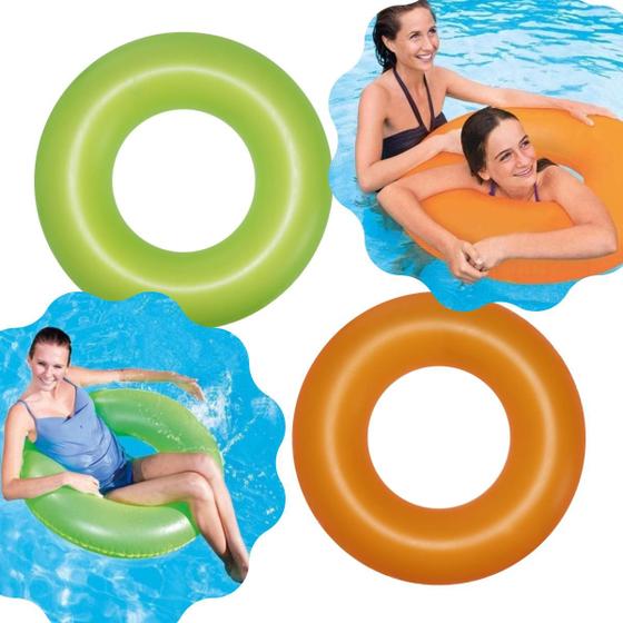 Imagem de Boia Inflável Neon Redonda Piscina Crianças E Adultos 91 Cm