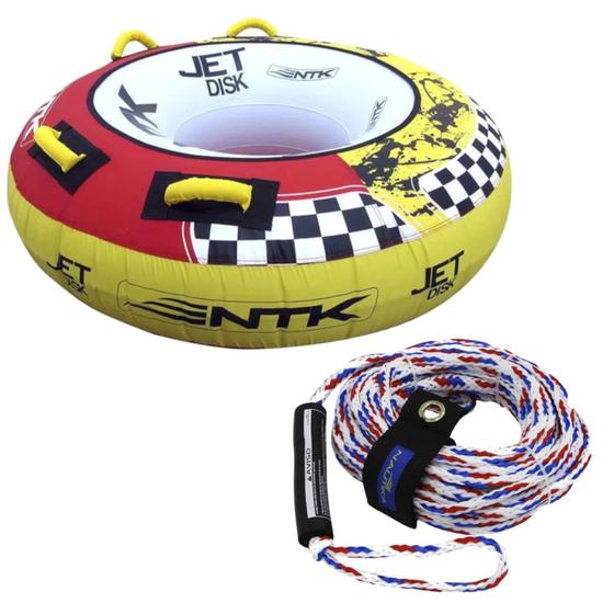 Imagem de Boia Inflavel para Reboque Jet Disk 1 Pessoa + Corda 18 Metros Nautika