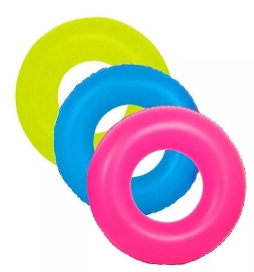 Imagem de Boia Redonda Grande 83cm Inflavel Colorida Unisex Neon