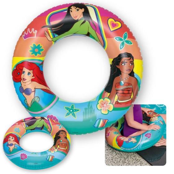 Imagem de Boia Redonda Infantil Piscina Inflavel Princesas Rosa Disney  Mor 