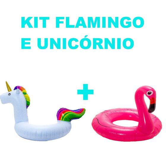 Imagem de Boias Unicórnio Colorido Mais Presente Boia Flamingo Rosa