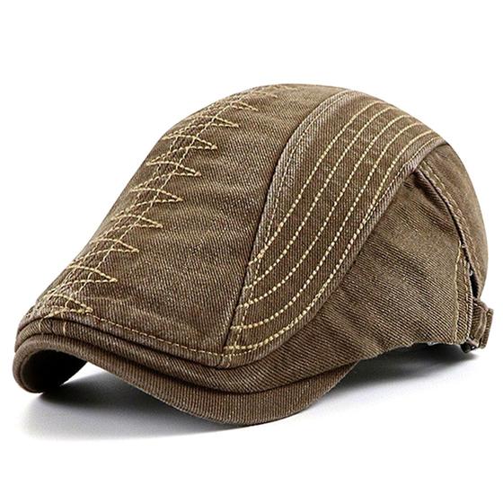 Imagem de Boina Estilosa Britânica Básica de Algodão Lisa Boné Moda Casual Primavera Verão Viseira Ajustável