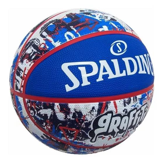 Imagem de Bola Basquete Spalding Graffiti Oficial 7 Azul/vermelho