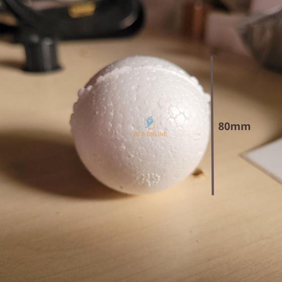 Imagem de Bola Bolinha de Isopor 80mm Resistente Pacote com 20 Bolinhas Decoração Enfeite Trabalho Escolar