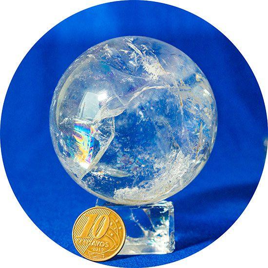 Imagem de Bola Cristal Arco-Íris Pedra natural 6.4cm Tipo B Cod 140354