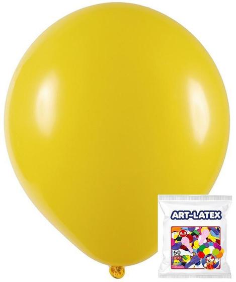 Imagem de Bola de aniversario 6,5 - amarela redondo - ART LATEX