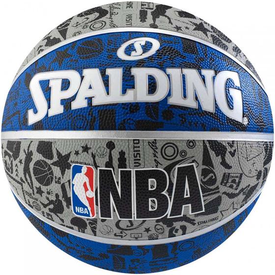 Imagem de Bola de Basquete Spalding - NBA Graffiti - Borracha - Azul/Cinza