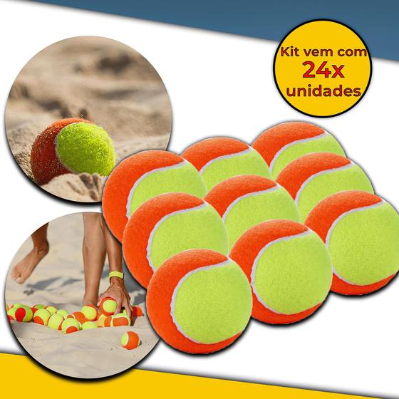 Imagem de Bola de beach tennis laranja pack c/ 24 unidades stage 2 pro