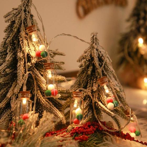 Imagem de Bola de cabelo de Natal desejando garrafa stopper corda leve,