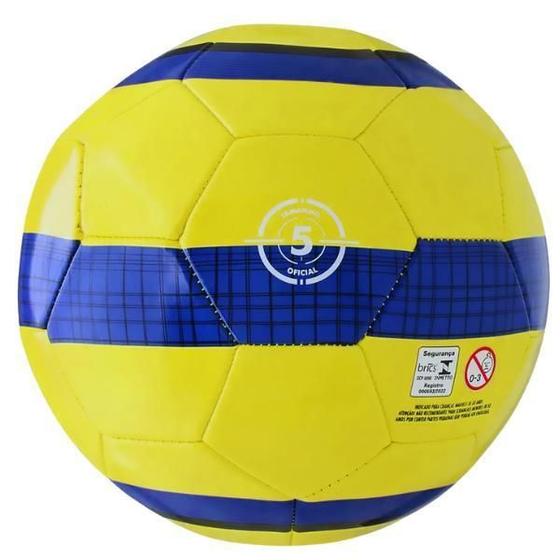 Imagem de Bola De Futebol 24Cm Amarela Brinquedo Esporte Reforçada