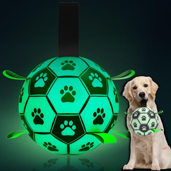 Imagem de Bola de futebol Glow in The Dark Dog QDAN para cães grandes