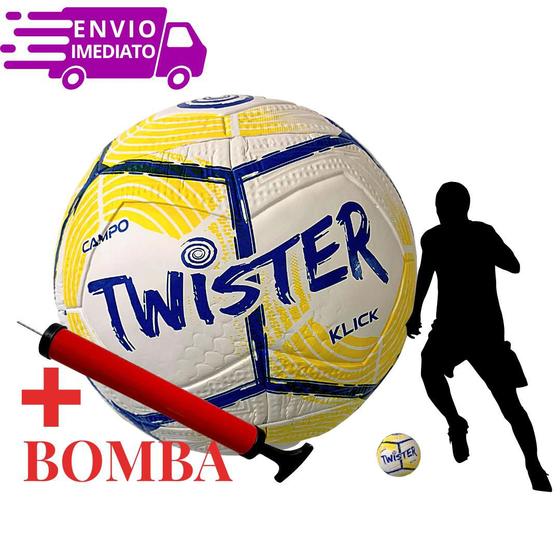 Imagem de Bola de Futebol Twister para Campo Quadra Pelada + Bomba para Encher