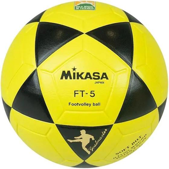 Imagem de Bola de Futevôlei Mikasa FT-5 Amarela e Preta - Oficial