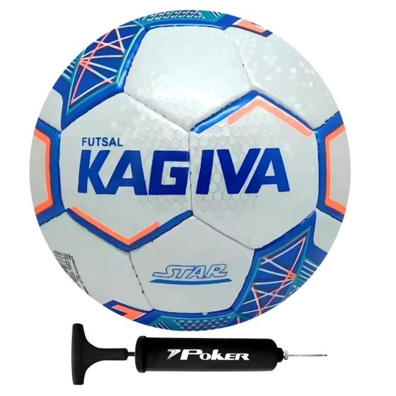 Imagem de Bola de Futsal Kagiva Costurada a Mão Star Pu + Bomba de ar